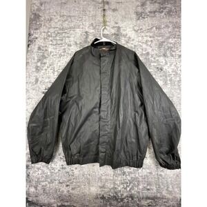 Vtg Harley Davidson Men's L Rain Jacket Black PVC Waterproof Biker Eagle Grunge